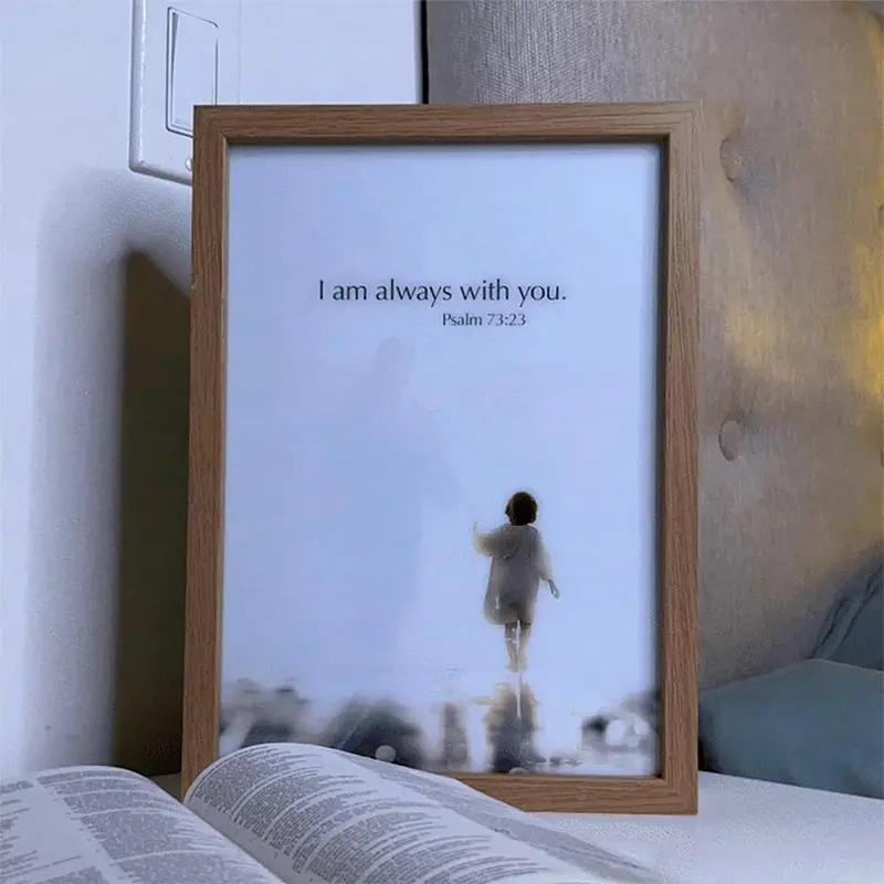 Jesus Lamp Light Painting Picture Frame Ornament 4D LED Painting  Lamp Wall Art Study Living Room Bedroom Luminous Decoration