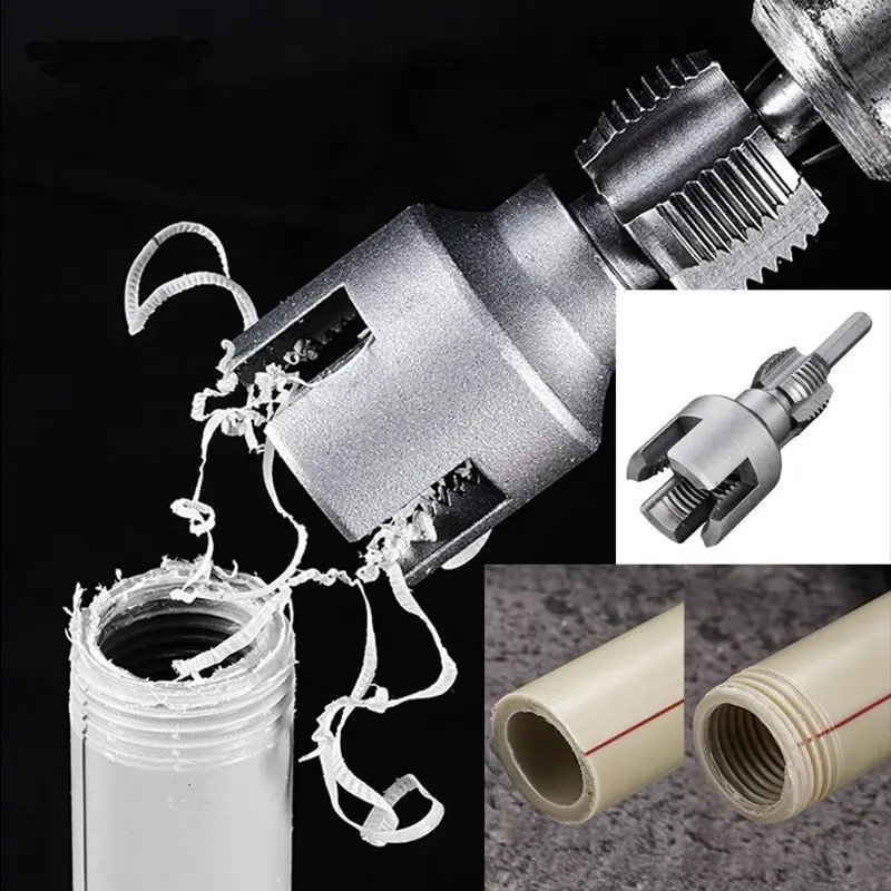 New Pipe Thread Cutting Tool Water Pipe Inner Outer Integrated Wire Cutter Pipe Thread Tool Electric Drill 4/6 Points Water Pipe