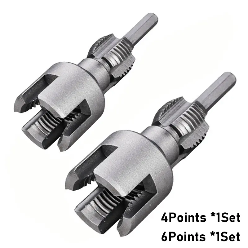 New Pipe Thread Cutting Tool Water Pipe Inner Outer Integrated Wire Cutter Pipe Thread Tool Electric Drill 4/6 Points Water Pipe