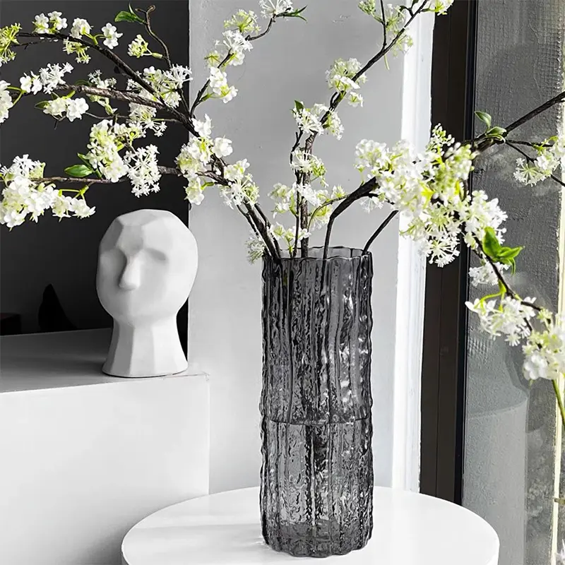 Transparent Glass Vase Flower Arrangement Art Dried Fresh Flowers Roses Office Desktop Living Room Bedroom Wedding Dining Room