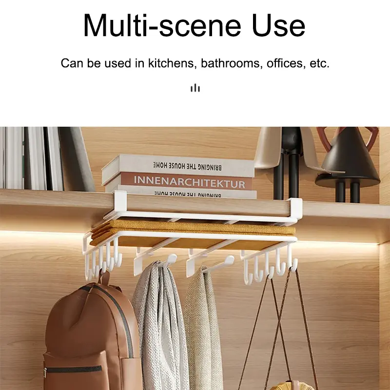 Non-punching Cabinet Lower Hanger Storage Rack Multi Functional Kitchen Pot Cover Cutting Board Vegetable Board Storage Rack