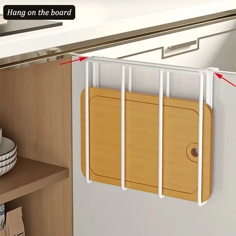 Non-punching Cabinet Lower Hanger Storage Rack Multi Functional Kitchen Pot Cover Cutting Board Vegetable Board Storage Rack