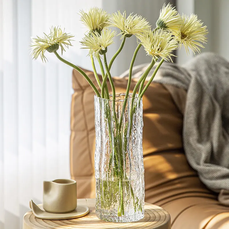 Transparent Glass Vase Flower Arrangement Art Dried Fresh Flowers Roses Office Desktop Living Room Bedroom Wedding Dining Room