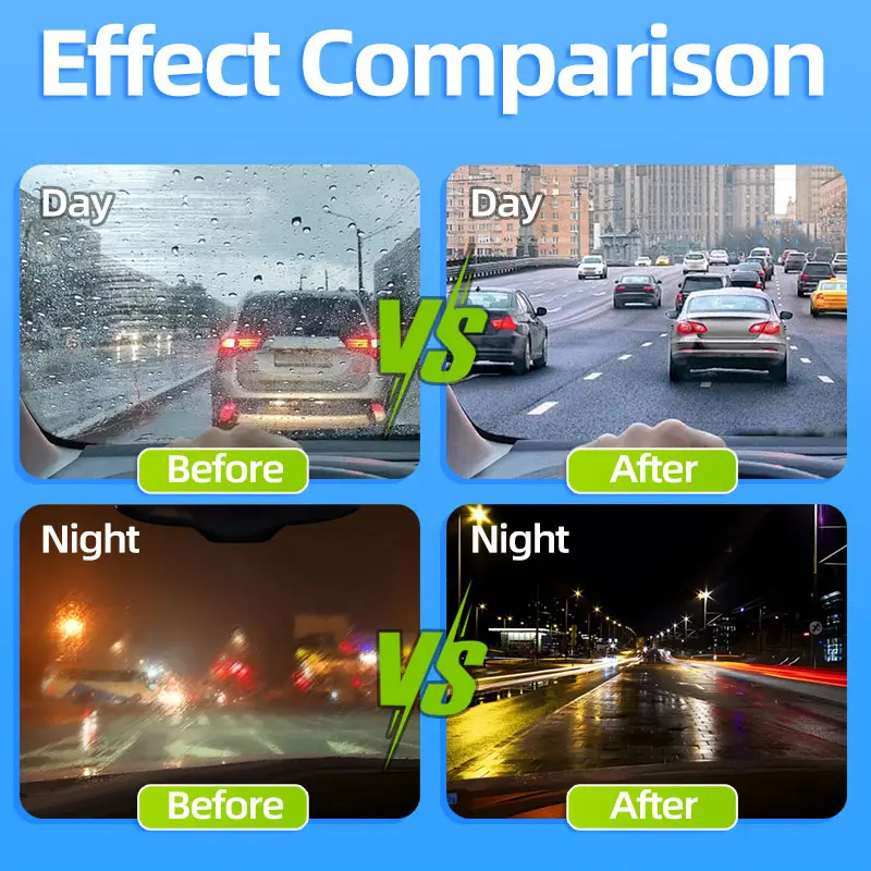 Car Glass Oil Film Remover Automotive Glass Sponge Cleaning Brush 150ml Front Inner Windshield Glass Hydrophobic Car Cleaning