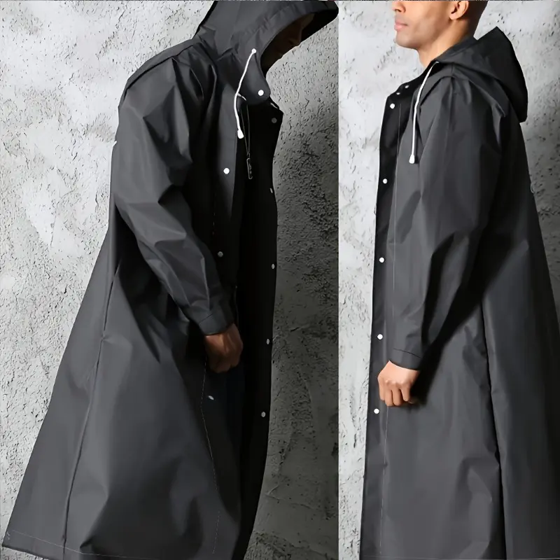 Adult Waterproof Raincoat Outdoor Cycling Hiking Long Men Women Raincoat Black Fashion