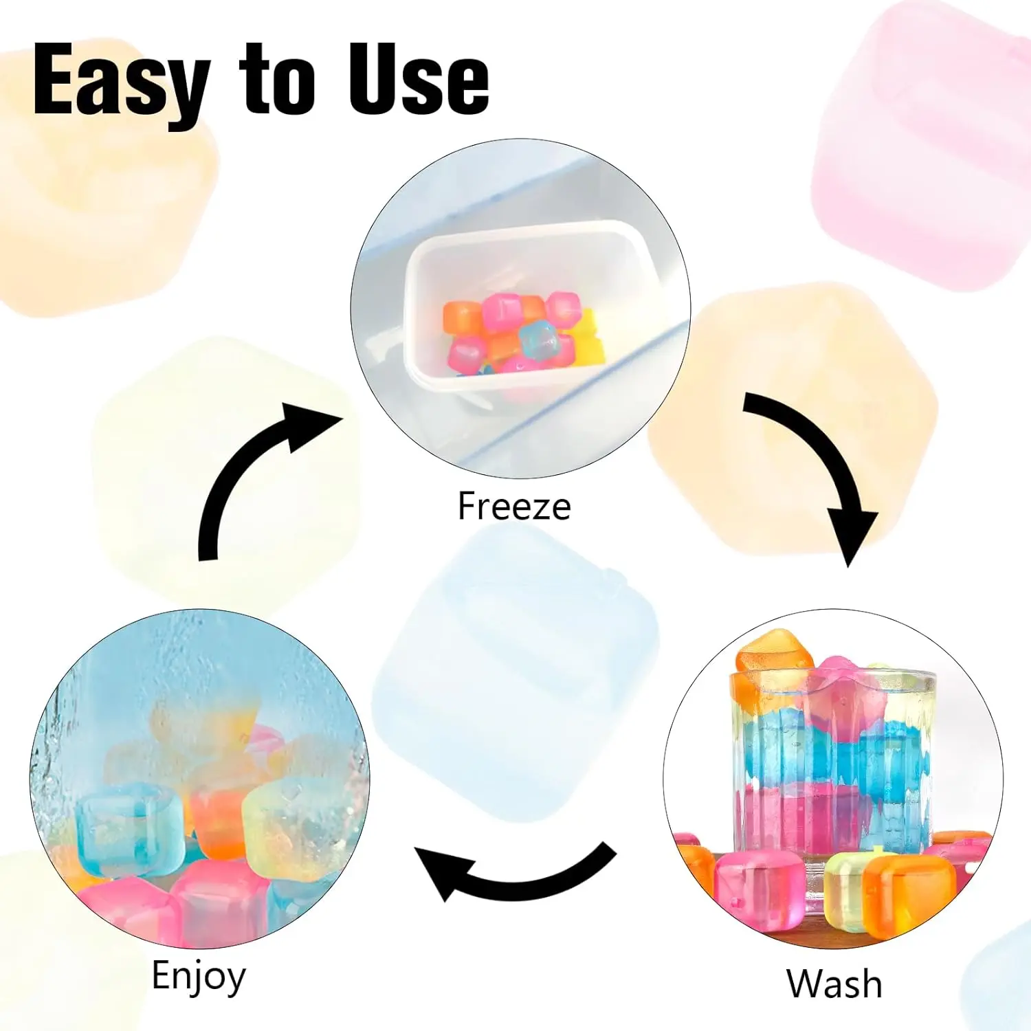 Frozen Ice Cube 20 Capsules Outdoor Travel Reusable TPU Material Environmentally friendly Non-toxic Cooling Ice Moulds