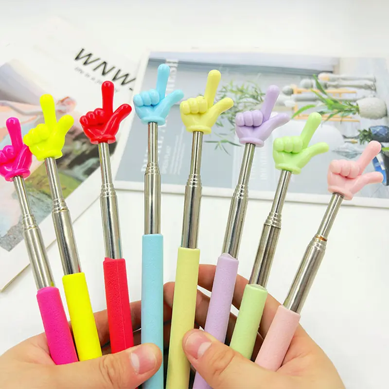 Stainless Steel Teaching Needle Telescopic Rod Pendulum Finger Stick Class Finger Reader Command Reading Stick Office Supplies
