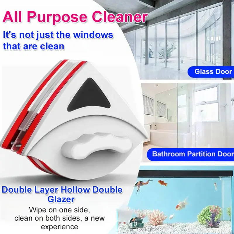 New 3-8mm Magnetic Glass Window Cleaning Tool Household Special Window Cleaner Automatic Water Discharge Double-layer Wiper