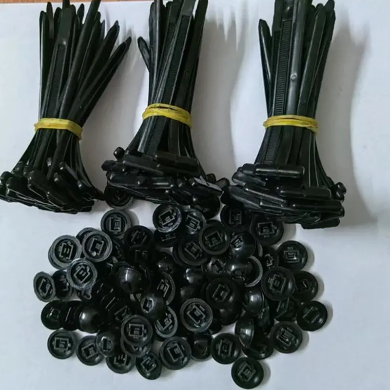 200PCS Nylon Universal Cable Tie Buckle Heavy Duty Self-Locking Zip Ties Holder Cable Auto Fastener Screw Wire Stripper Machine