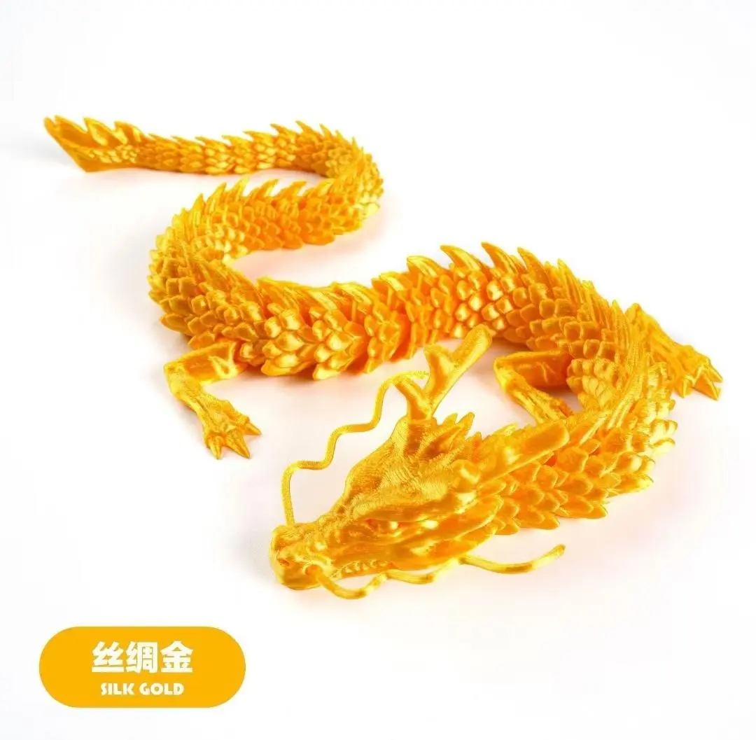3D Printed Chinese Dragon 60CM 45CM 30CM Desktop Decoration Dragon Model Crafts Office Ornaments Gifts