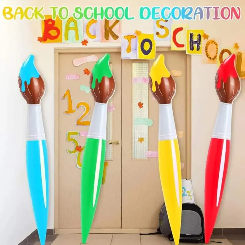Giant Paintbrush Balloon Pvc Inflatable Art Paintbrush School Party Torch Pencil Classroom Hanging Decorative Oil Painting Pen