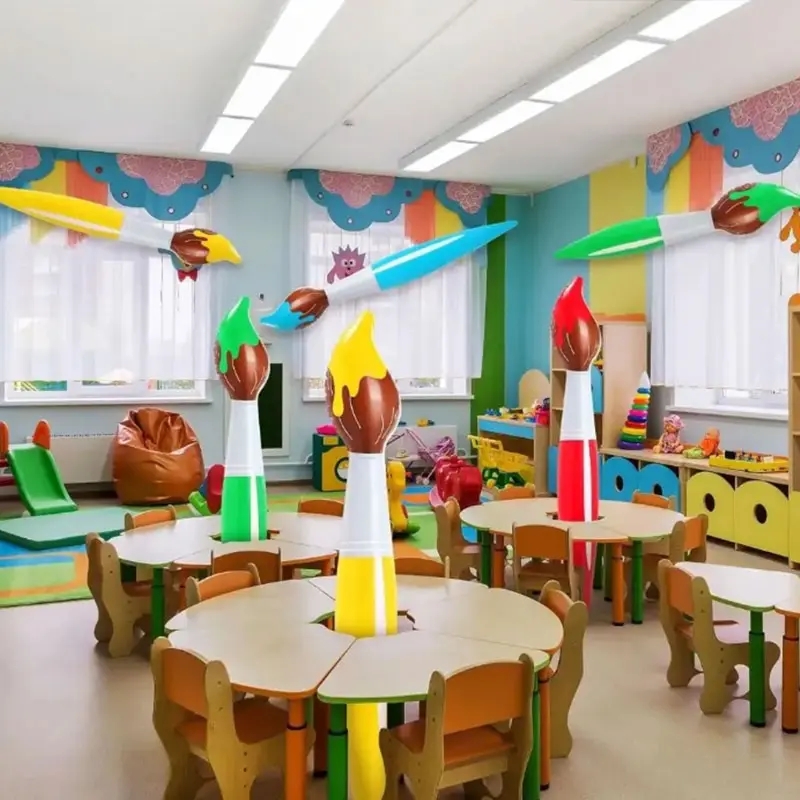 Giant Paintbrush Balloon Pvc Inflatable Art Paintbrush School Party Torch Pencil Classroom Hanging Decorative Oil Painting Pen