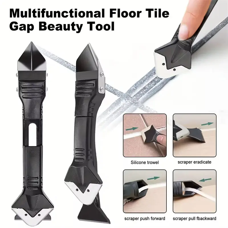 3 In 1 Silicone Scraper Sealant Smooth Removal Tool Ceramic Adhesive Kitchen Bathroom Toilet Sink Waterproof Sealant Removal Set