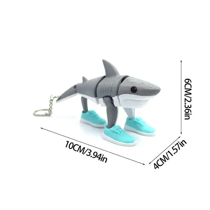 3D Printed Shark Figurine Tungtungsahur Figure Desktop Decor Fun Tralalero Tralala Figure Keychain Pendant For Home Office Decor