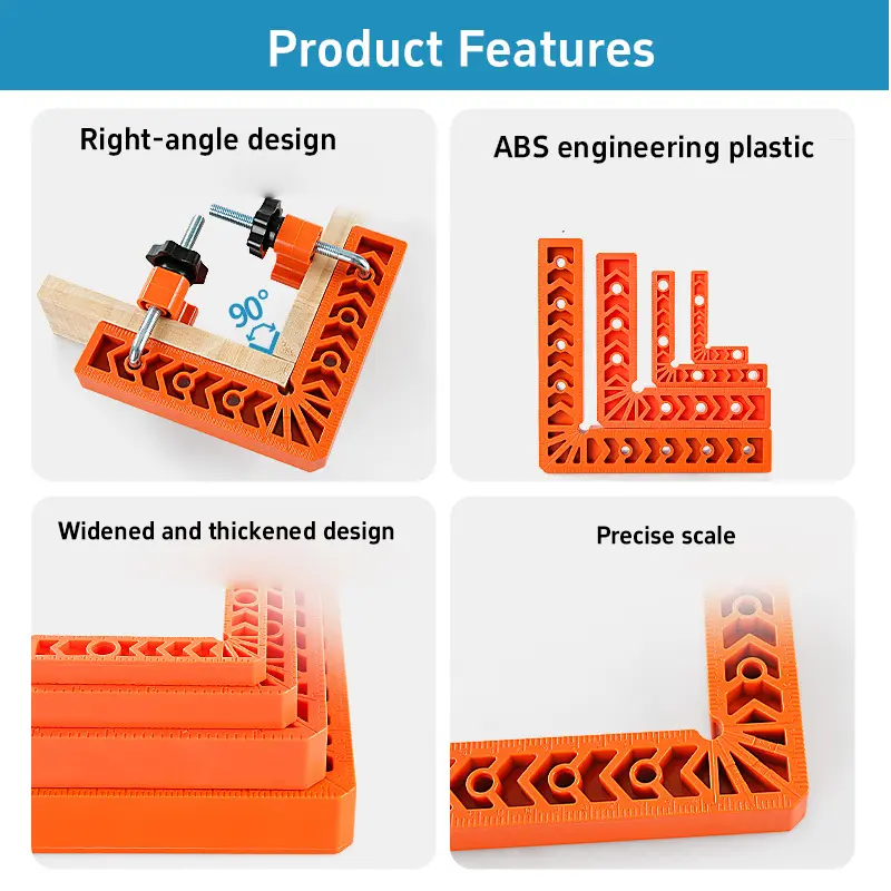 90 Degree Auxiliary Positioner Squares Right Angle Ruler Reusable Plastic L Fixing Clamp Woodworking Holder Marking Ruler Tools