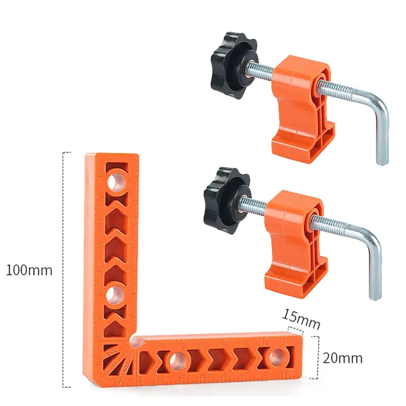 90 Degree Auxiliary Positioner Squares Right Angle Ruler Reusable Plastic L Fixing Clamp Woodworking Holder Marking Ruler Tools