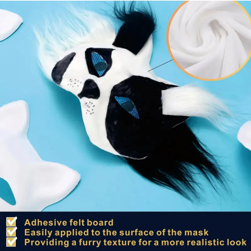 Therian Mask Set Blank Mask Half Face Hand Drawn Animal Cat Fox Mask DIY Handmade Graffiti Half Face Mask Party Christmas Gifts