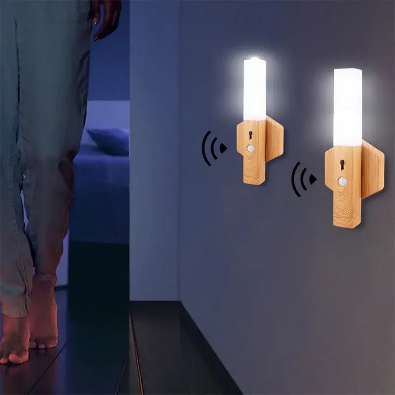 Lamps New Lamp With Motion Sensor Intelligent Human Body Induction Night Light For Home Leds Lighting Wall Small Lights Bedroom
