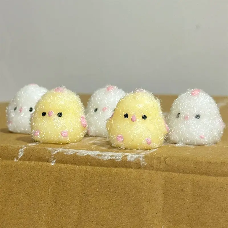 Handmade Flocking TPR Cute Chick Squeeze Stress Relief Soft Pinch Cartoon Slow Rebound Stress Relieving Plush Chick Kids Gifts