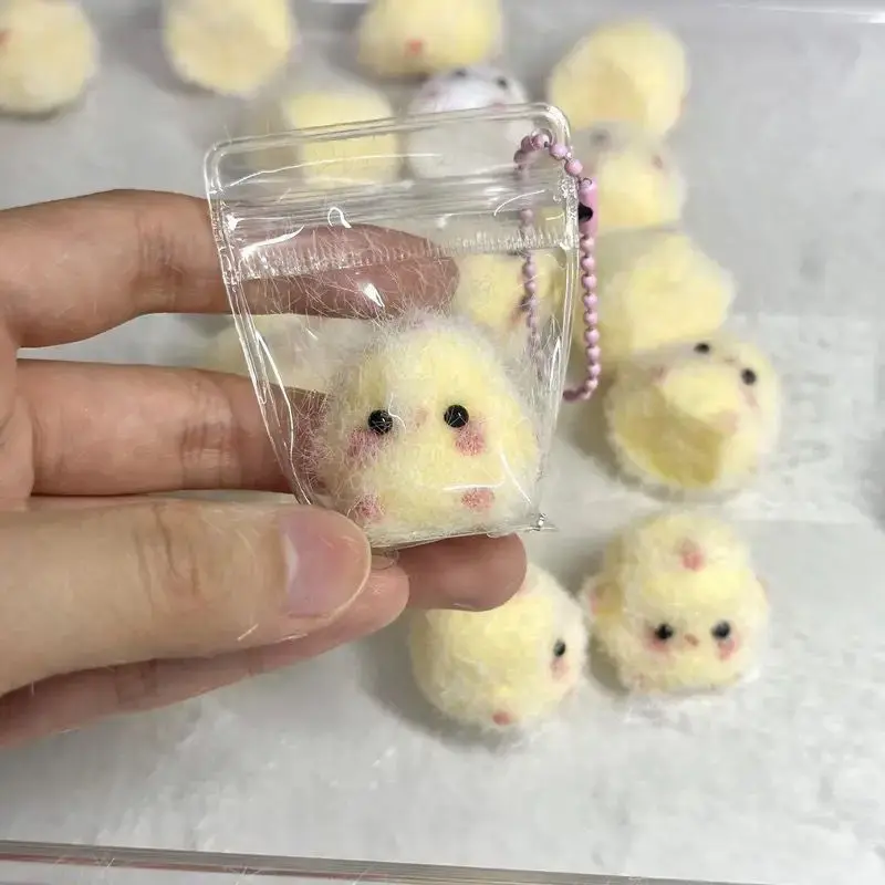 Handmade Flocking TPR Cute Chick Squeeze Stress Relief Soft Pinch Cartoon Slow Rebound Stress Relieving Plush Chick Kids Gifts