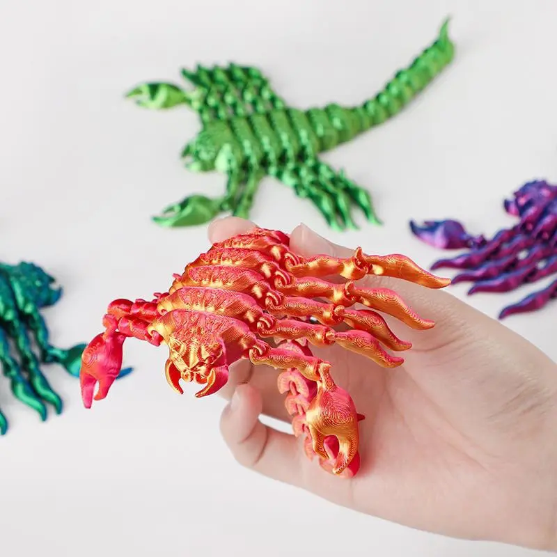 New 3D Printing Simulation Scorpion Animal Model Ornament 17cm Joint Movable Kid Gift Fish Tank Landscape Handicraft Decoration