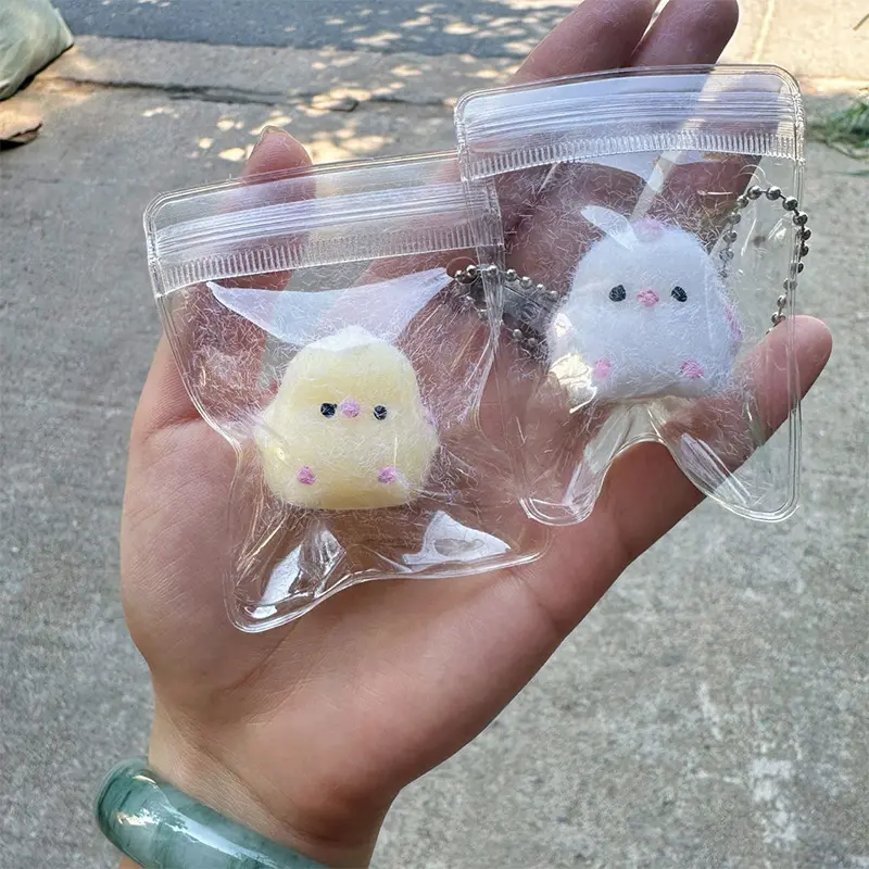 Handmade Flocking TPR Cute Chick Squeeze Stress Relief Soft Pinch Cartoon Slow Rebound Stress Relieving Plush Chick Kids Gifts