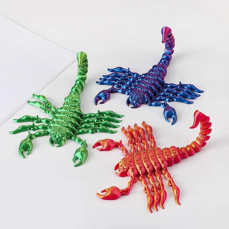 New 3D Printing Simulation Scorpion Animal Model Ornament 17cm Joint Movable Kid Gift Fish Tank Landscape Handicraft Decoration