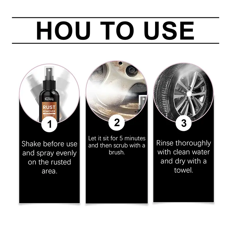 30ML RAYHONG Automotive Rust Removal Agent Mild Clean Rust Removal Gloss Cleaning Removing Automotive Rust Metal Polishing Agent