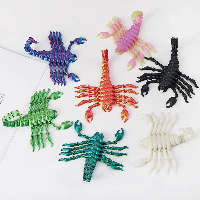 New 3D Printing Simulation Scorpion Animal Model Ornament 17cm Joint Movable Kid Gift Fish Tank Landscape Handicraft Decoration