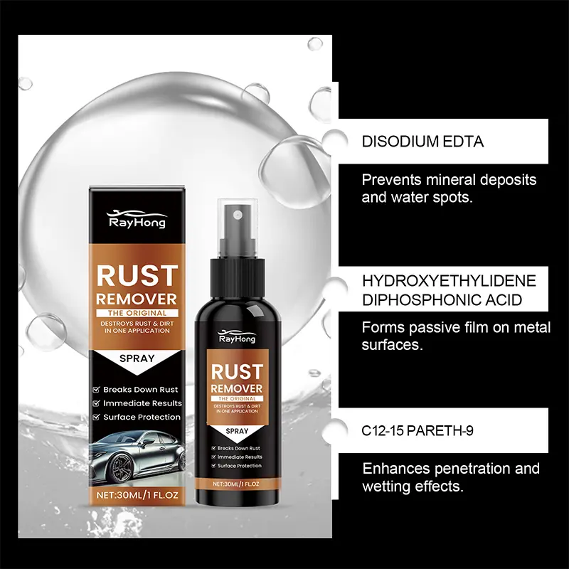 30ML RAYHONG Automotive Rust Removal Agent Mild Clean Rust Removal Gloss Cleaning Removing Automotive Rust Metal Polishing Agent