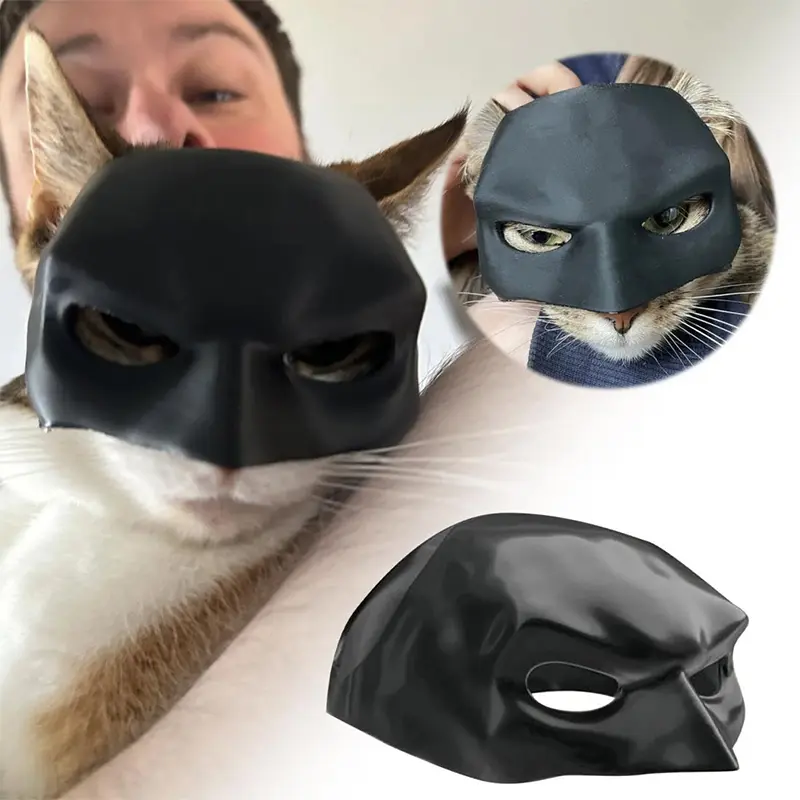 New Black Bat Cat Avenger Mask Cute Bat Mask Cool Matte Mask Cat Superhero Pet Toys For Cats And Dogs Make-up Party Supplies