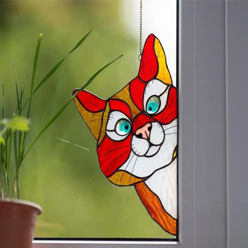 3pcs Cute Cat Peeping Glass Window Self-adhesive Stickers Wall Car Window Glass Sticker Waterproof Moisture-proof Home Decor