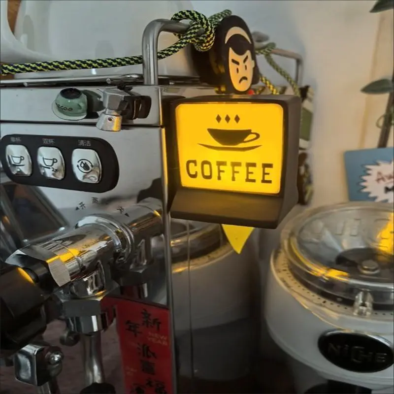 American Style Coffee Magnetic Refrigerator With Decorative Light Signs Illuminated Refrigerator With Memo Magnet Resin Ornament