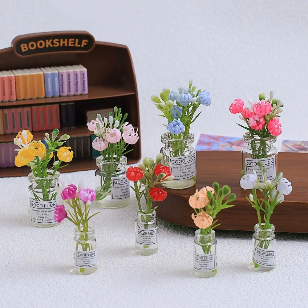 8pcs Mini Vases Refrigerator Stickers Creative DIY Vase 3D Car Center Console Decor Cute Refrigerator Accessories Kitchen Decor