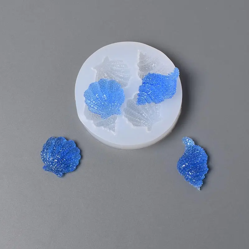 New Shell Silicone Mold Multi Sided Shell Mirror Shining Shell Conch Dropping Glue Craft Decor Mold Chocolate Cake Baking Tool