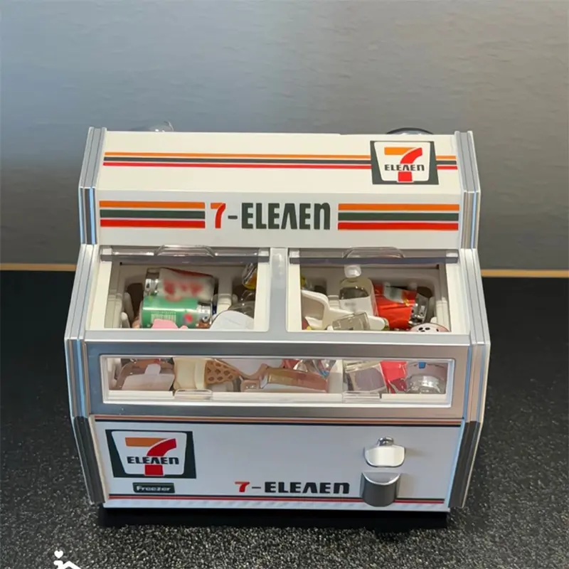 Magnetic Refrigerator Sticker Horizontal Freezer Dollhouse Mini Miniature Ice Cream Cabinet Ornament Simulation Home Decoration