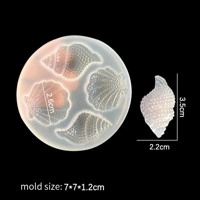 New Shell Silicone Mold Multi Sided Shell Mirror Shining Shell Conch Dropping Glue Craft Decor Mold Chocolate Cake Baking Tool