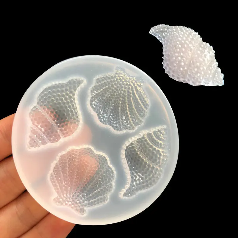 New Shell Silicone Mold Multi Sided Shell Mirror Shining Shell Conch Dropping Glue Craft Decor Mold Chocolate Cake Baking Tool