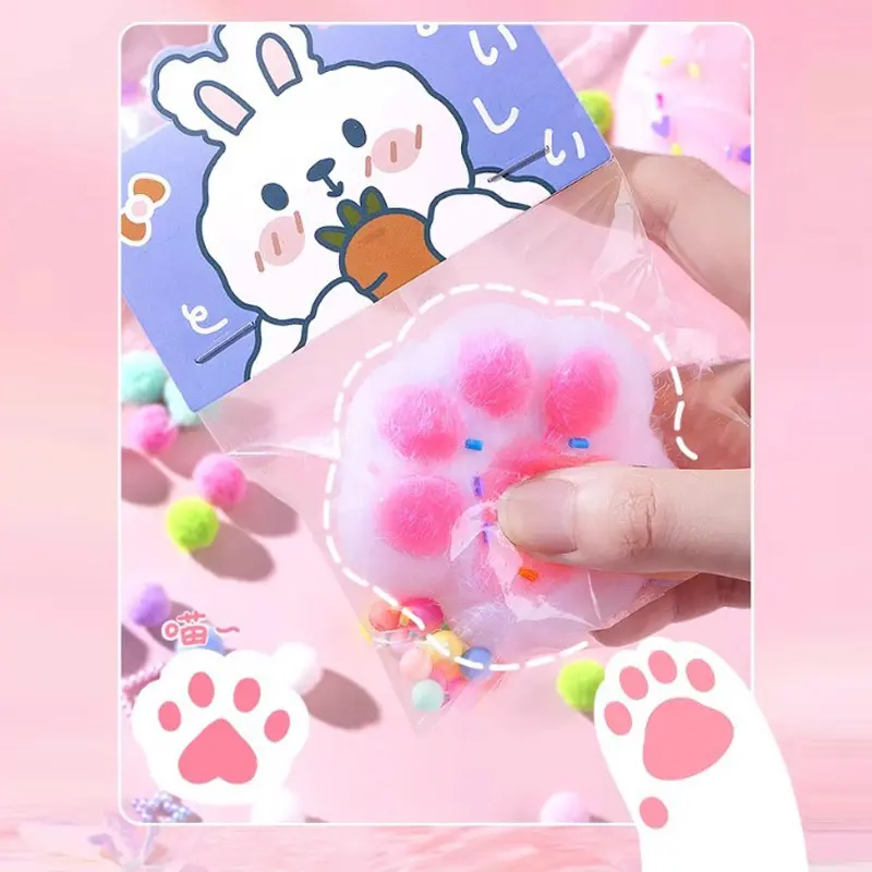 Cat Claw Pinch DIY Material Package Pinch Handmade Silicone Set Cartoon Soft Mud Homemade AB Glue Decompression kids Cute Gifts