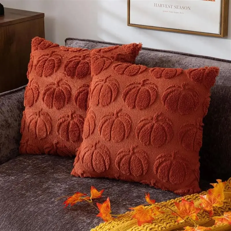 2025 New Pumpkin Plush Pillow Living Room Sofa Embroidered Crafts Pillow Pillow Bedhead Pillowcase Cushion Cover Pillow Cover