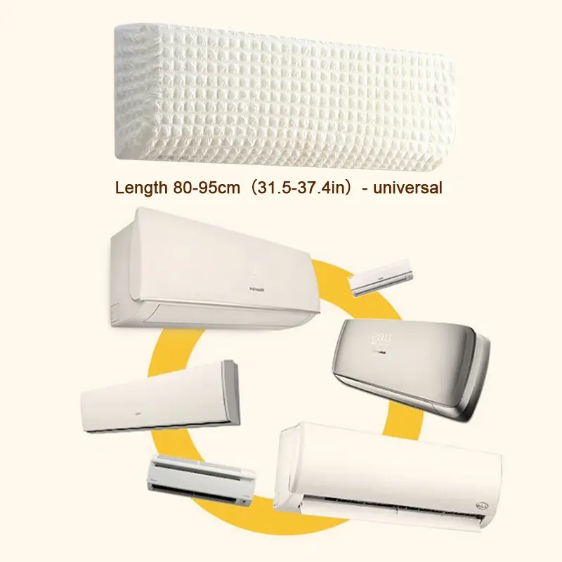 Air Conditioner Dust Cover Wall Mounte Indoor Hanging Dust Cover Polyester Washable Milk Oil Wind Air Conditioner Protecte Cover