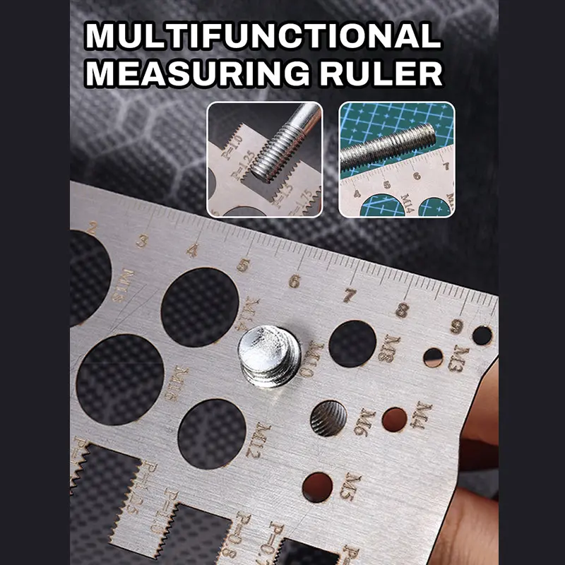 1/5pcs Stainless Steel Screw Measuring Ruler 304 Caliper Metric Tool Precise Tooth Pitch Diameter Drill Bit Bolt Pitch Caliper