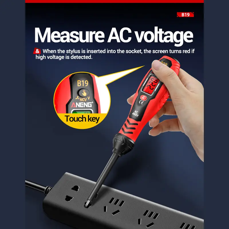 High Precision Intelligent Sensing Digital Measuring Pen B18/B19 Non-contact Induction Test Pen Line On/off Voltage Probing Tool