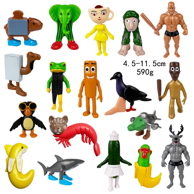 Italian Brainrot Tung Sahur Model Ornament PVC Material Tralalero Tralala Bombardino Crocodilo Shimpanzini Bananini Decoration