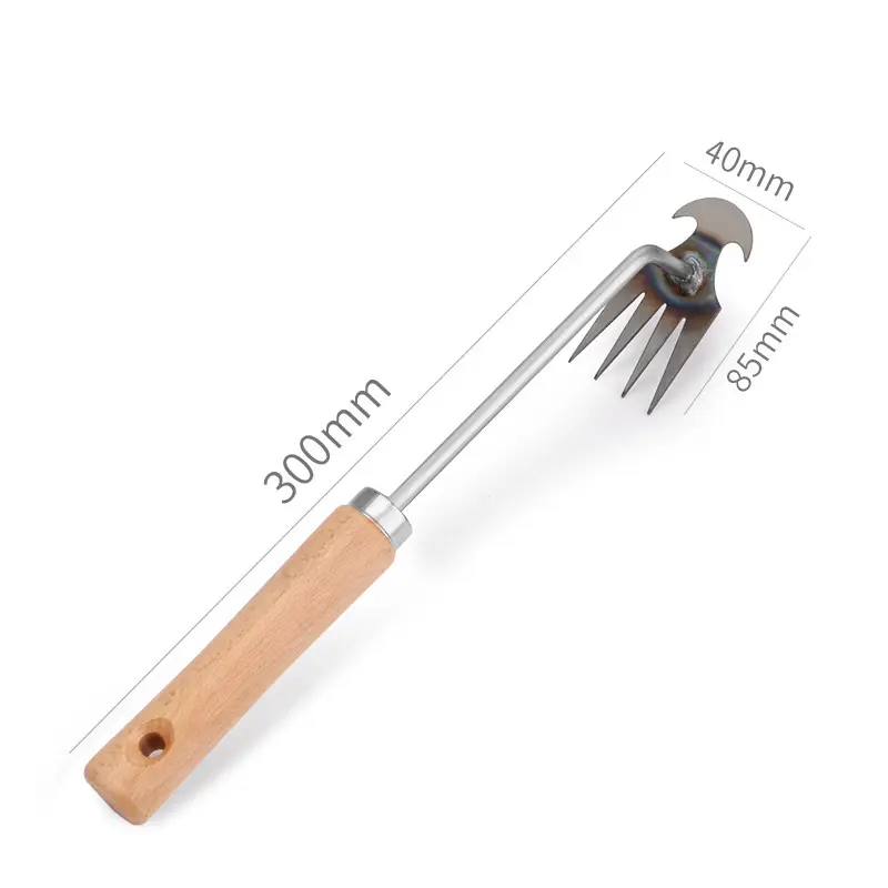 2025 Upgrade Head Straw Rake Weeding Tool With Handle Stainless 3 Teeth Weeding  Shovel Gardening Backyard Farm Loosening Soil