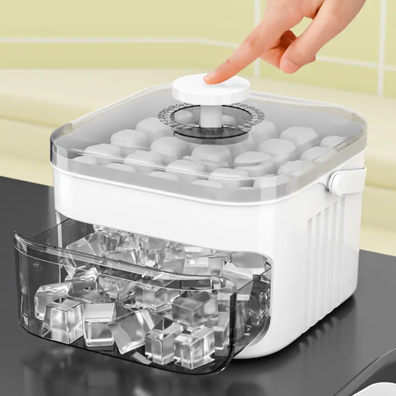 25/50 Grid Press Ice Cube Mold With Lid Shovel Large Capacity Ice Storage Ice Cube Machine Reusable Food Grade Ice Cube Mold