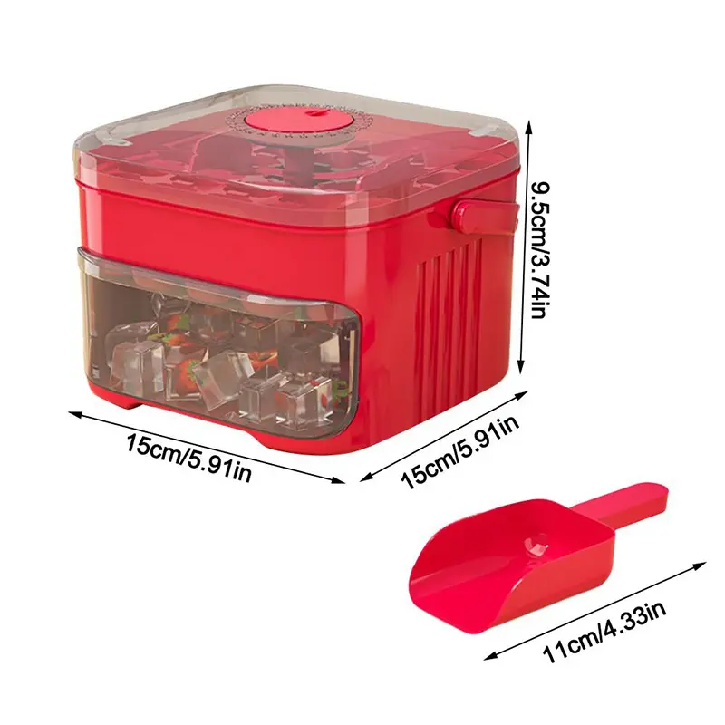 25/50 Grid Press Ice Cube Mold With Lid Shovel Large Capacity Ice Storage Ice Cube Machine Reusable Food Grade Ice Cube Mold