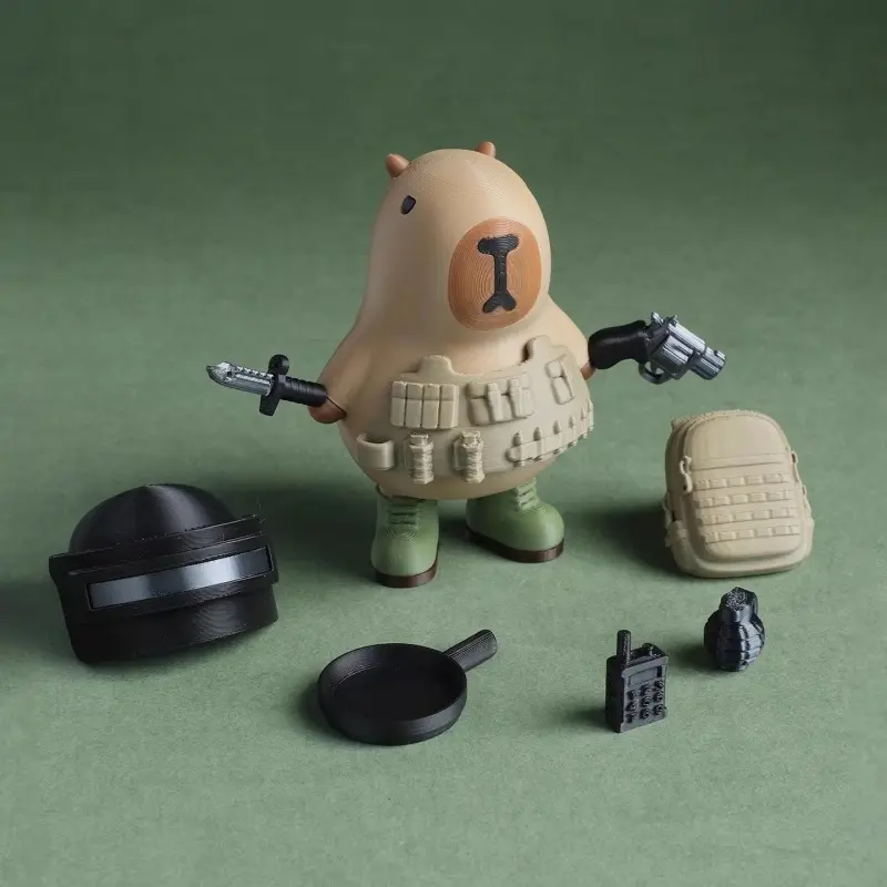 Capibala Special Forces Magnetic Desktop Pendant 3D Printed Model Home Office Decoration Dolphin Collection Gift Children's Gift
