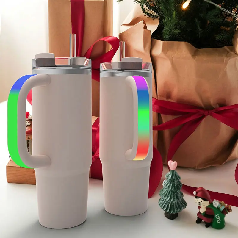 Creative Colored Luminous Handle For Stanley Water Cup 30/40oz Insulated Mug Accessories USB Magnetic Charging Anti Slip Handle