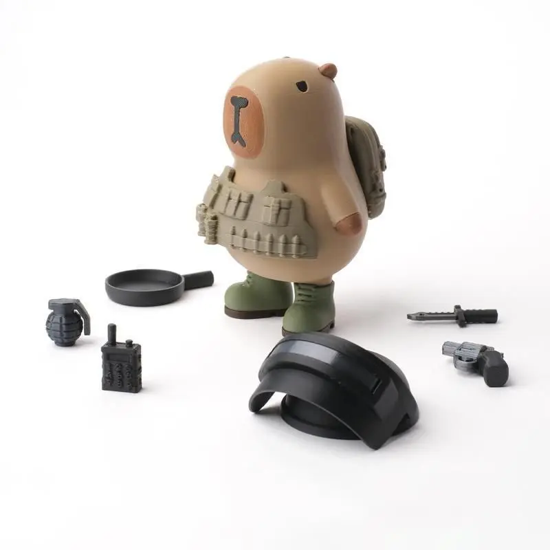 Capibala Special Forces Magnetic Desktop Pendant 3D Printed Model Home Office Decoration Dolphin Collection Gift Children's Gift